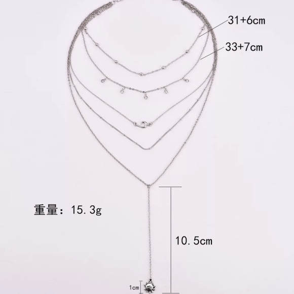 *Katya* Layered Chain Necklace - Picture 3 of 6